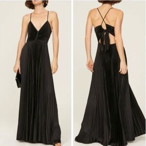 A.L.C. Black Backless Pleated Dress